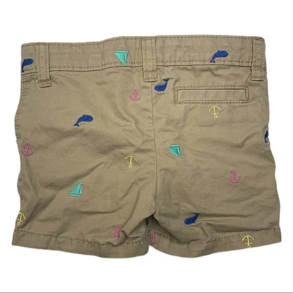 Carter’s Embroidered Nautical Shorts 6M Tan